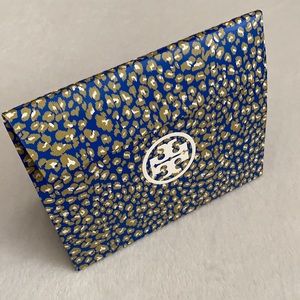 {TB} Tory Burch | Printed Logo Gift Bag Velcro Flap Blue/Green/Cream